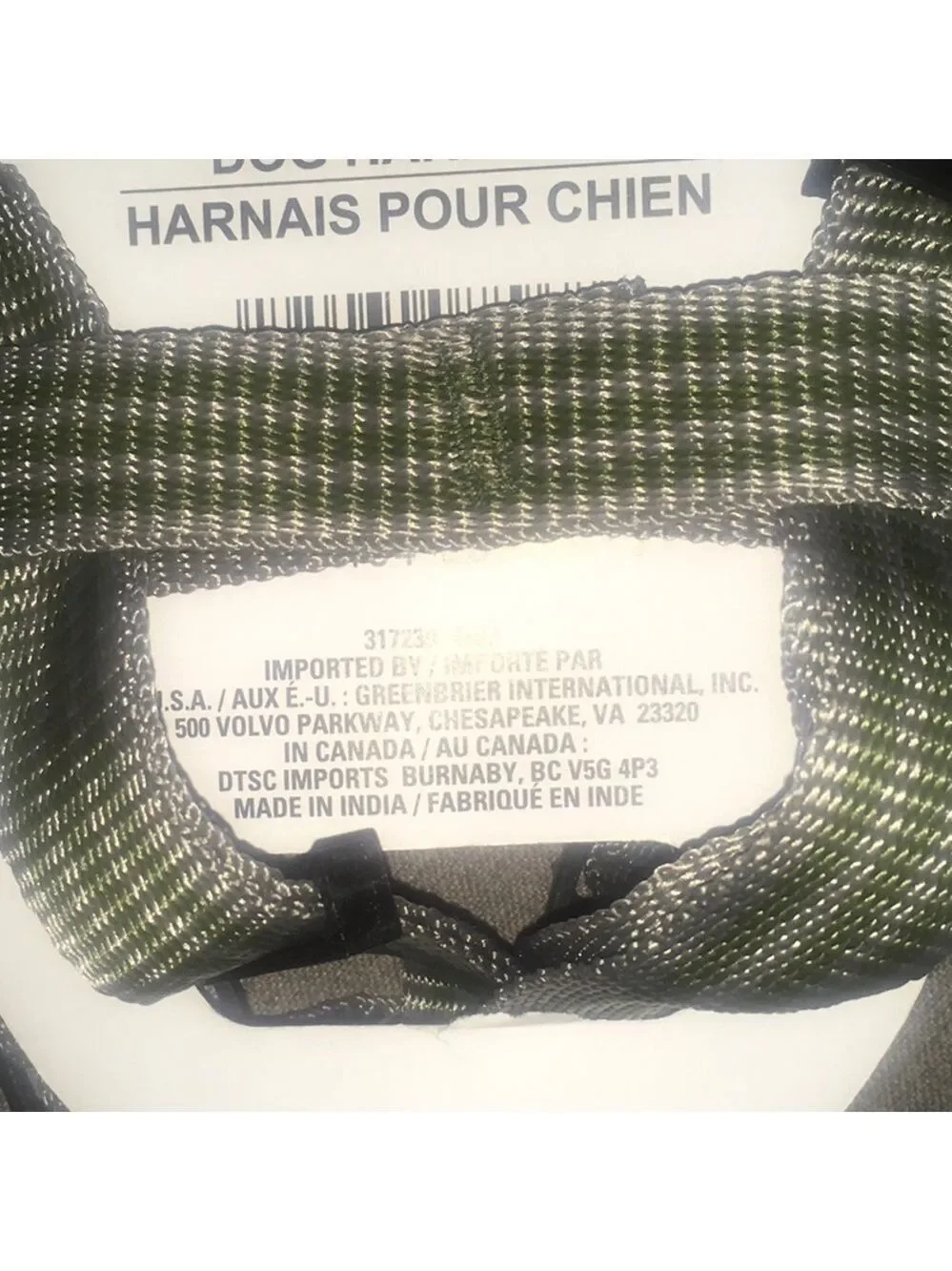 Dog Harness size Large adjustable fits dog’s chest size 20” to 26” says …